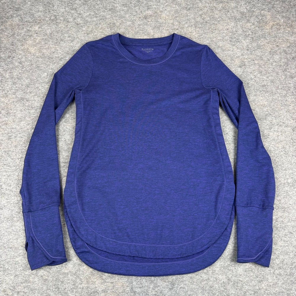 Athleta Uptempo Shirt Long Sleeve‎ Polyester Stretch Purple Womens XS